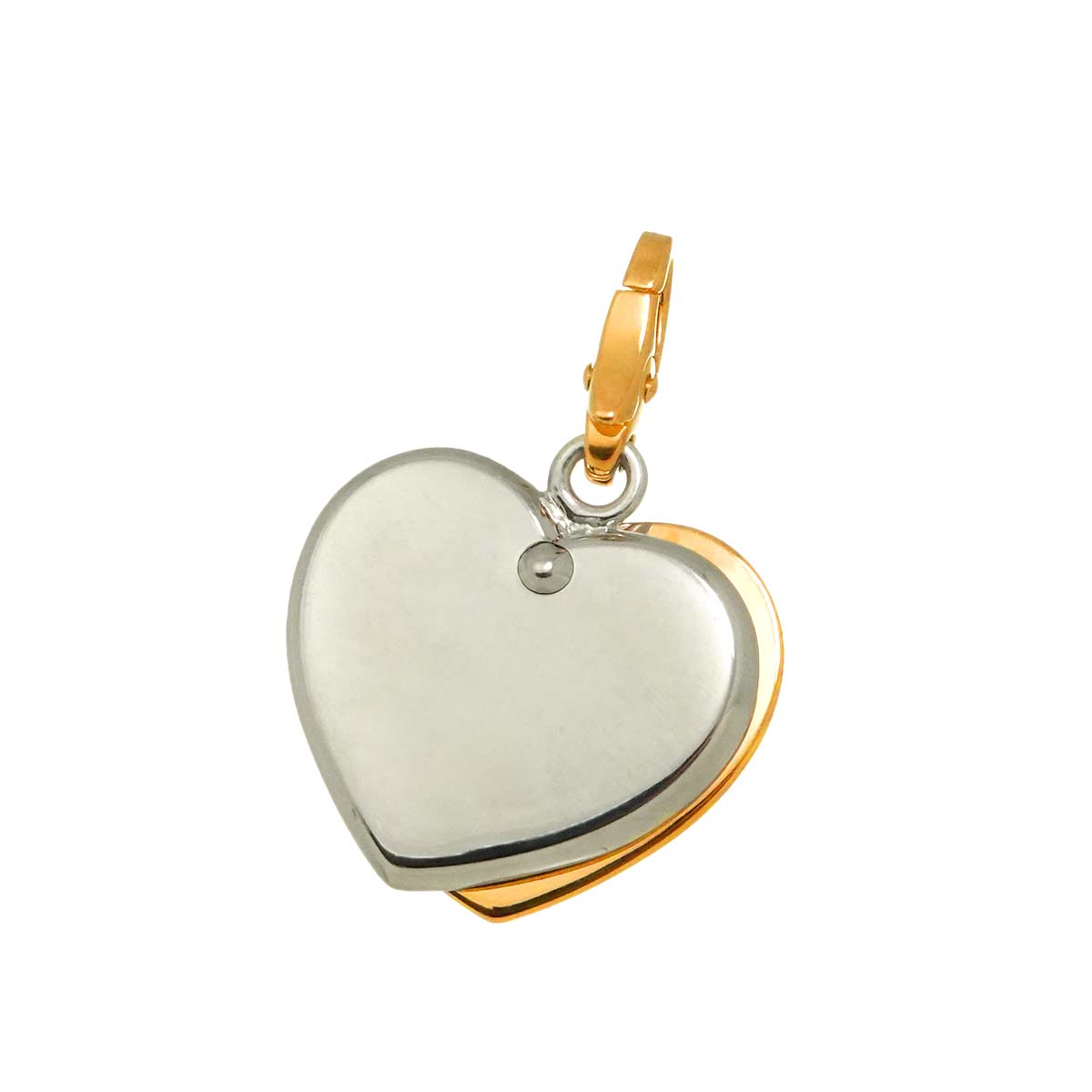 Double Heart Pendant Top 18K PG WG 750