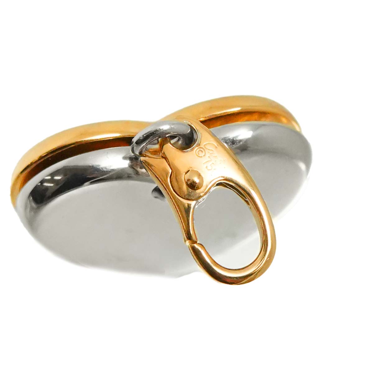 Double Heart Pendant Top 18K PG WG 750