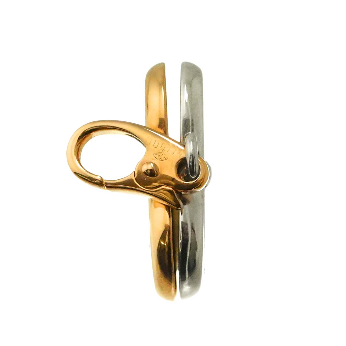 Double Heart Pendant Top 18K PG WG 750