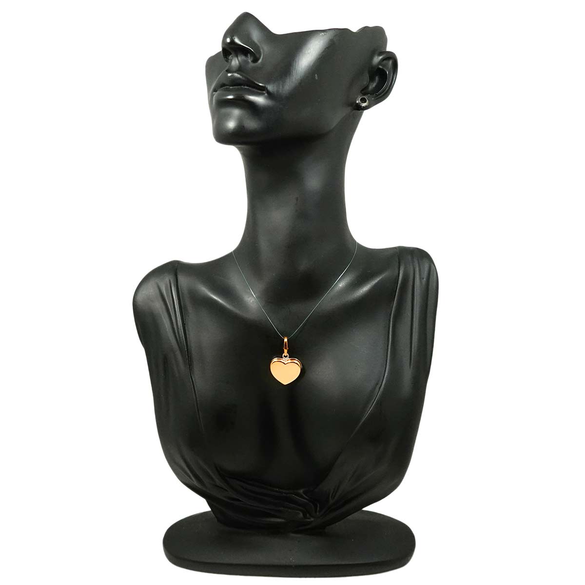 Double Heart Pendant Top 18K PG WG 750