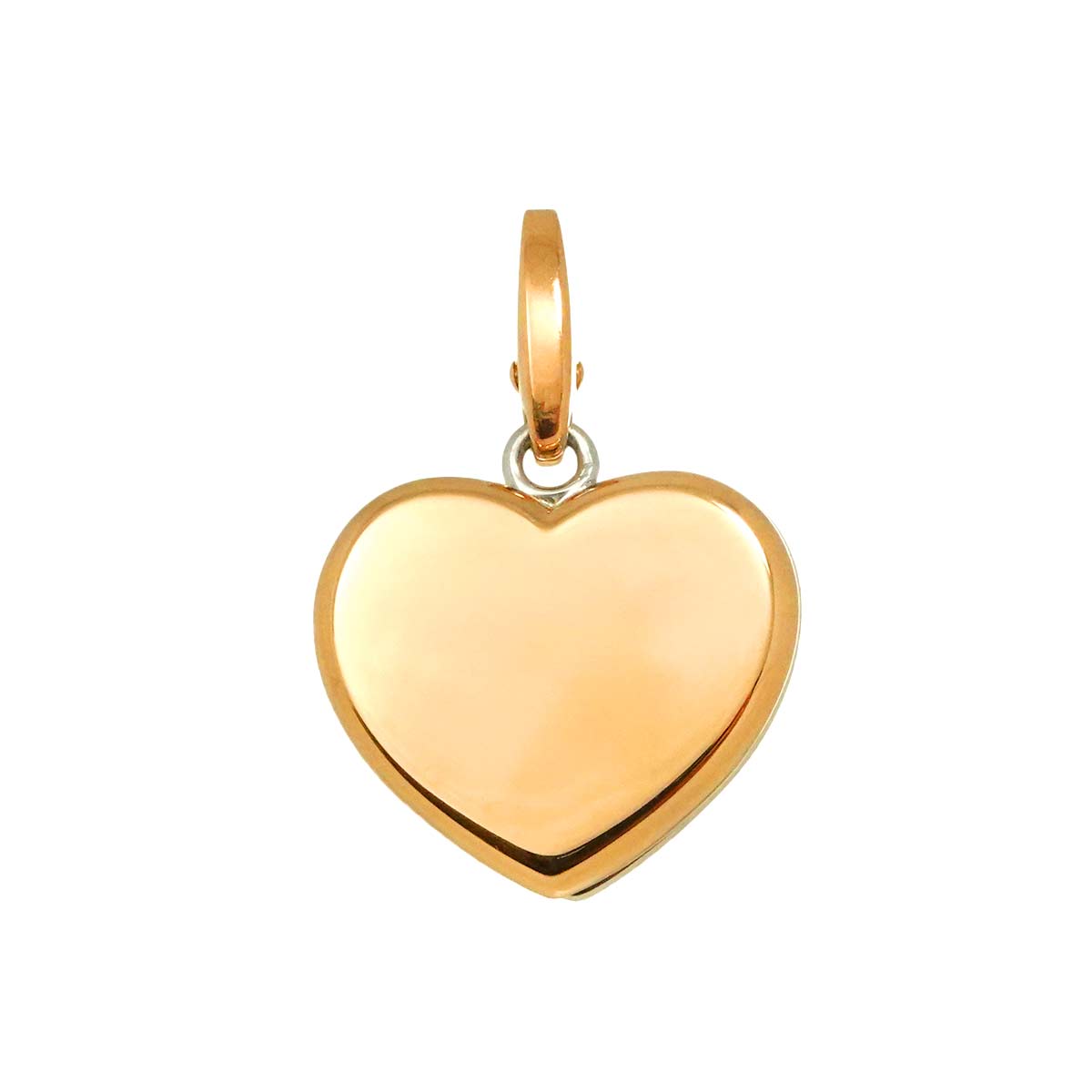 Double Heart Pendant Top 18K PG WG 750