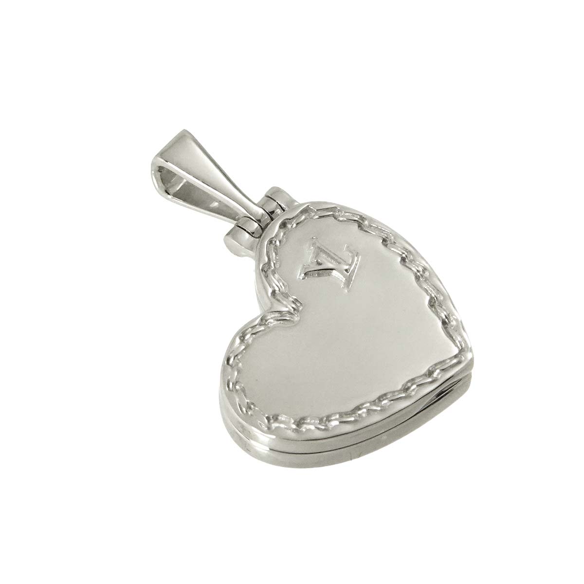 Pendentif Heart Locket Charm Pendant Top 18K WG 750
