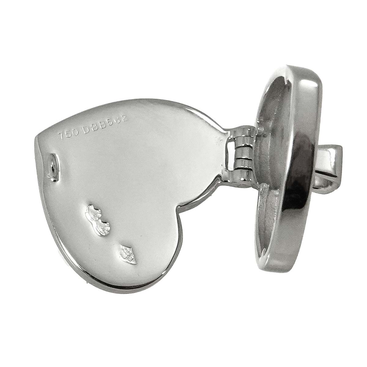 Pendentif Heart Locket Charm Pendant Top 18K WG 750