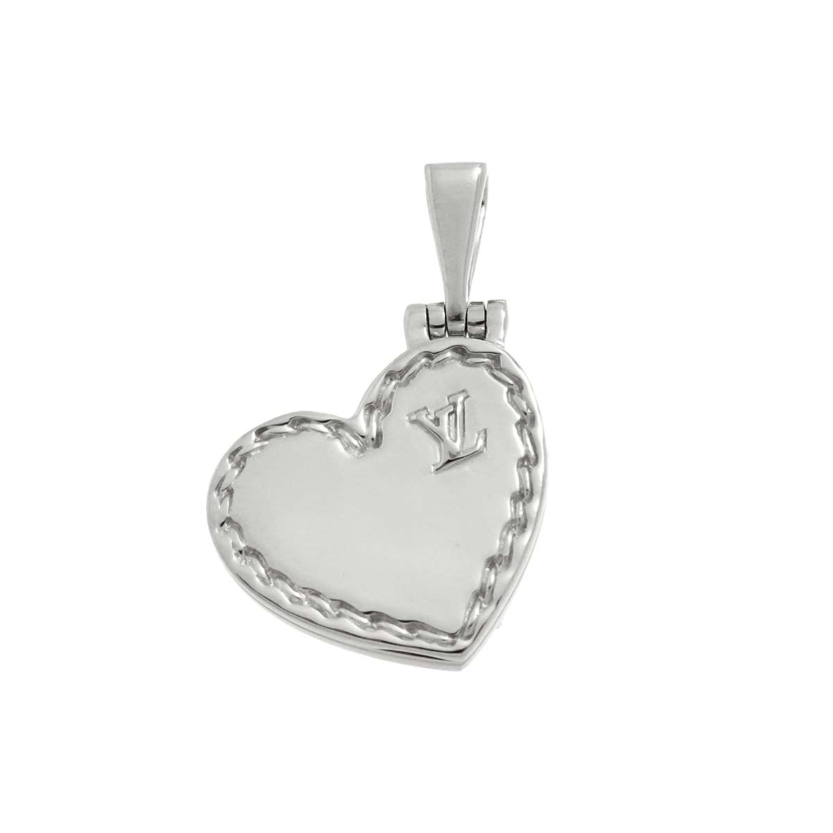Pendentif Heart Locket Charm Pendant Top 18K WG 750