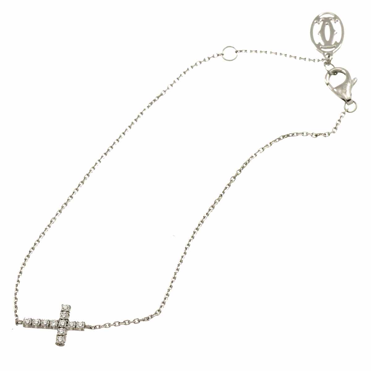Symbols Cross Diamond Bracelet 18K White Gold 750