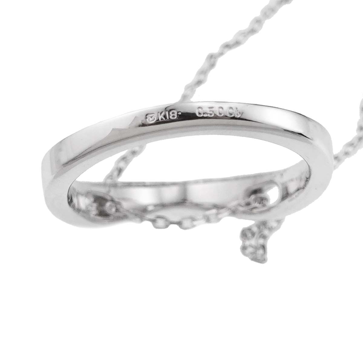 Diamond 0.50ct Necklace 18K WG 750