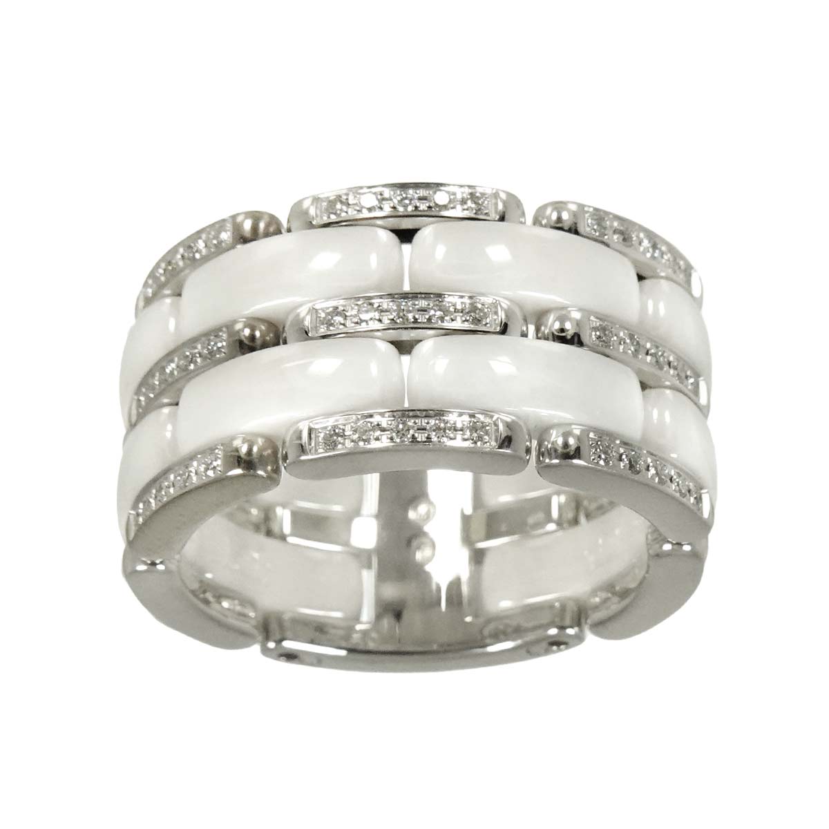 ULTRA Diamond LM Ring White Ceramic 18K WG 750 Size59 8.25(US)