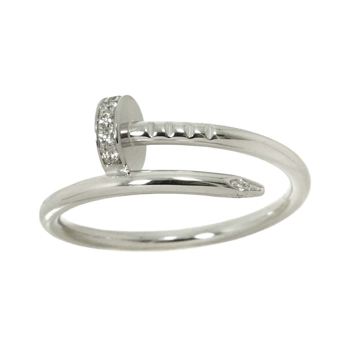 JUSTE UN CLOU Diamond Ring 18K WG 750 Size54 6.75(US)