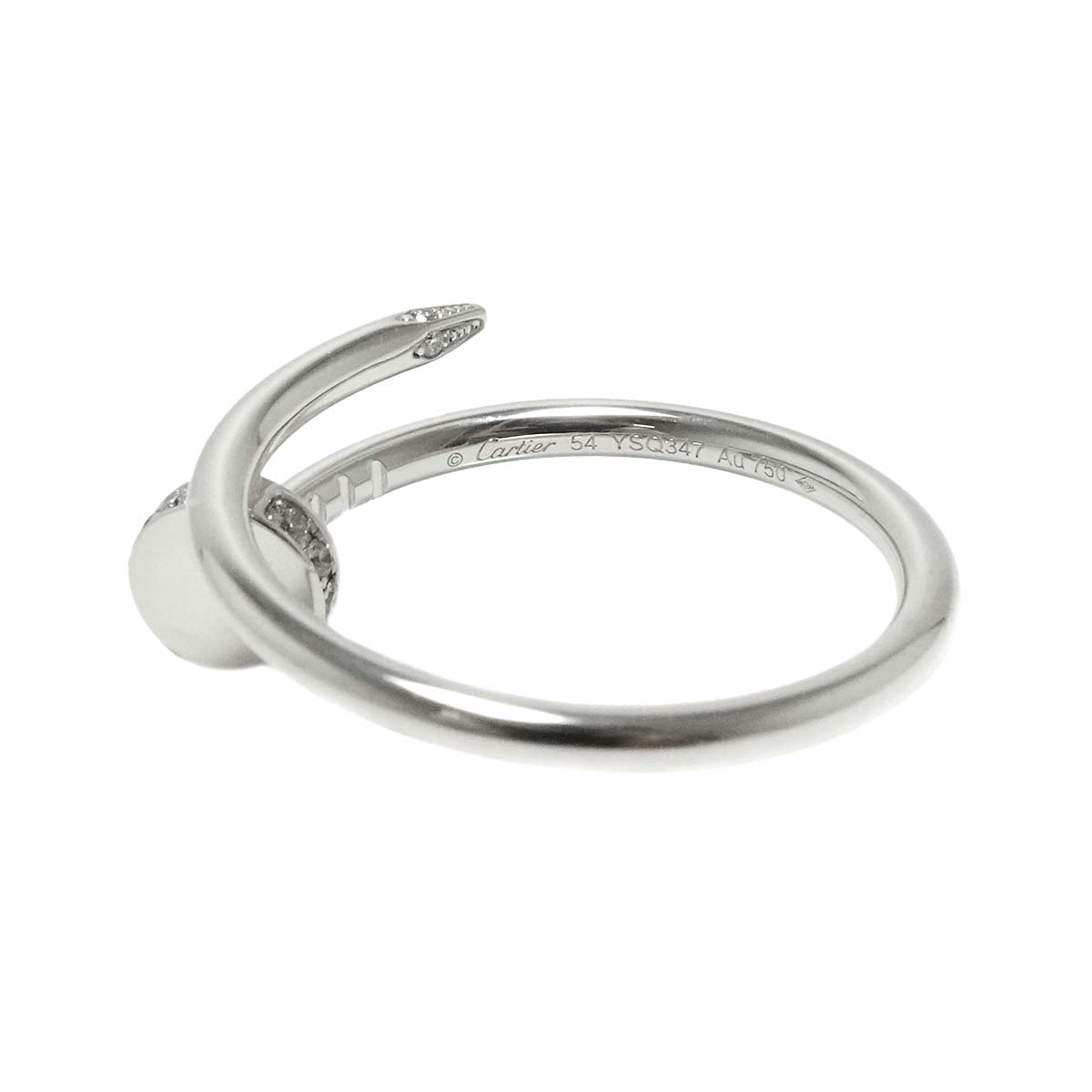 JUSTE UN CLOU Diamond Ring 18K WG 750 Size54 6.75(US)