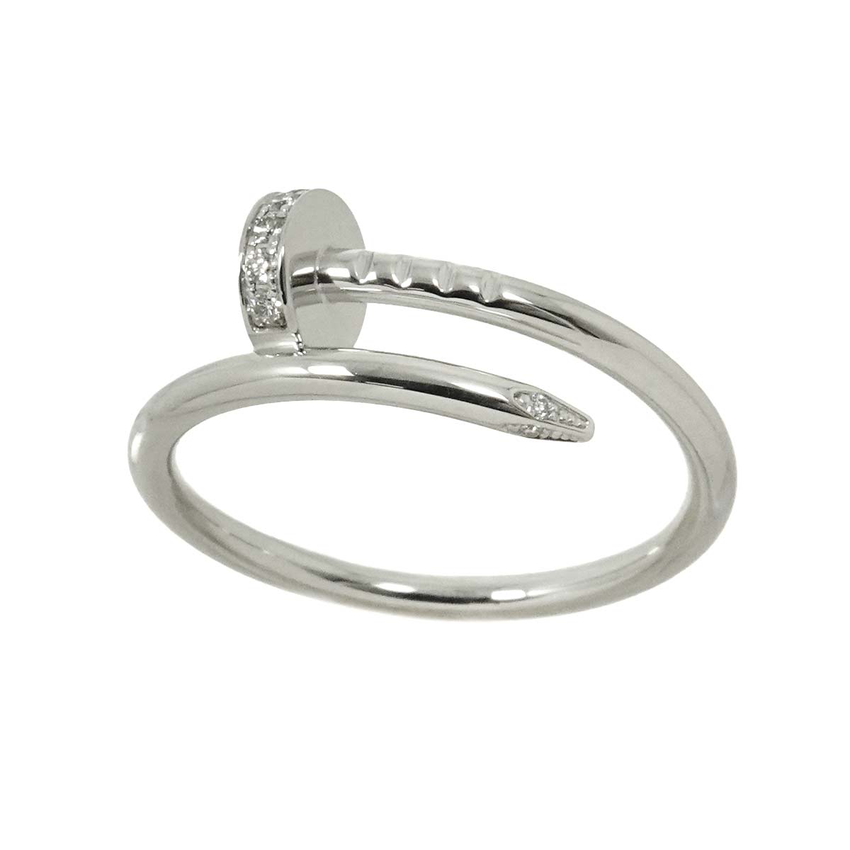 JUSTE UN CLOU Diamond Ring 18K WG 750 Size54 6.75(US)
