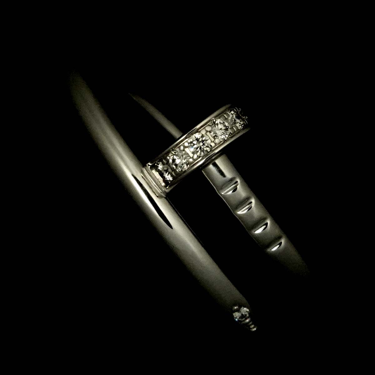 JUSTE UN CLOU Diamond Ring 18K WG 750 Size54 6.75(US)