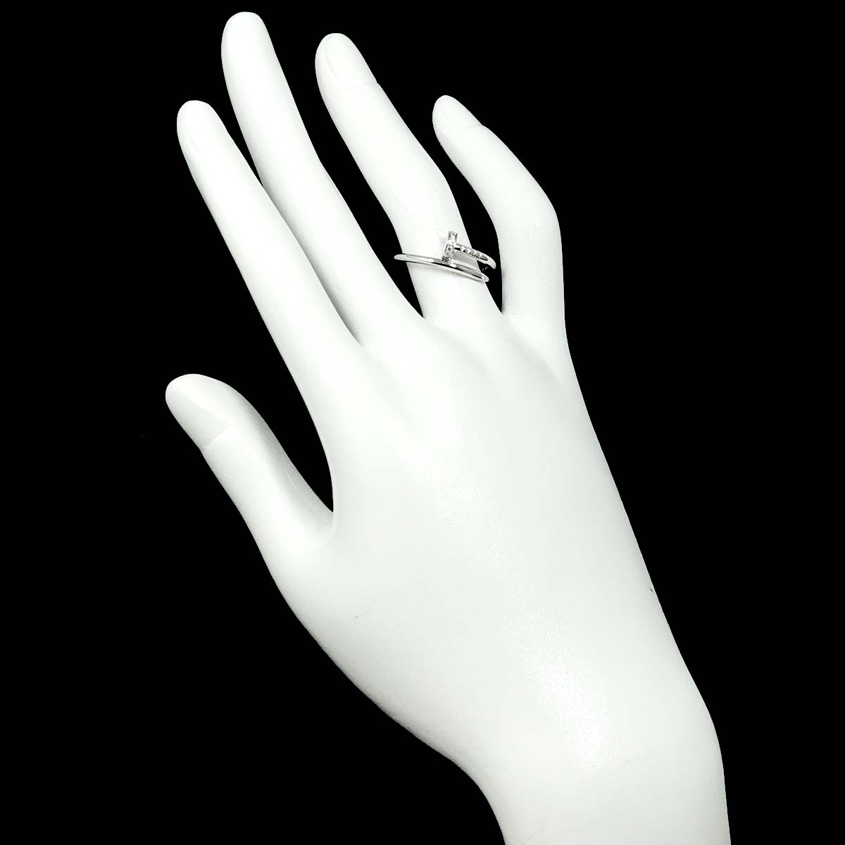 JUSTE UN CLOU Diamond Ring 18K WG 750 Size54 6.75(US)