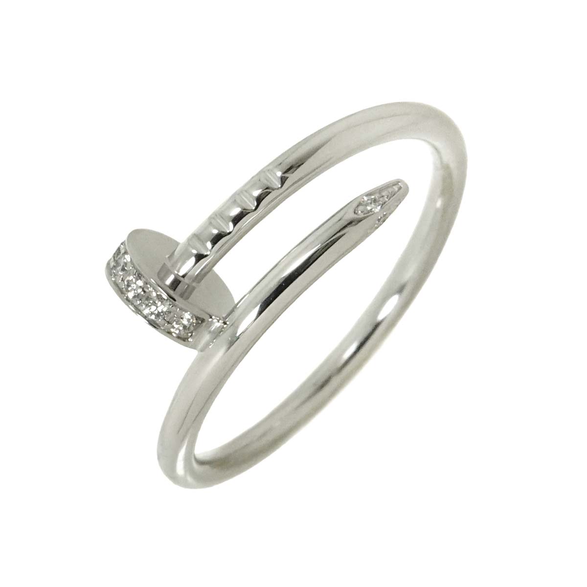 JUSTE UN CLOU Diamond Ring 18K WG 750 Size54 6.75(US)