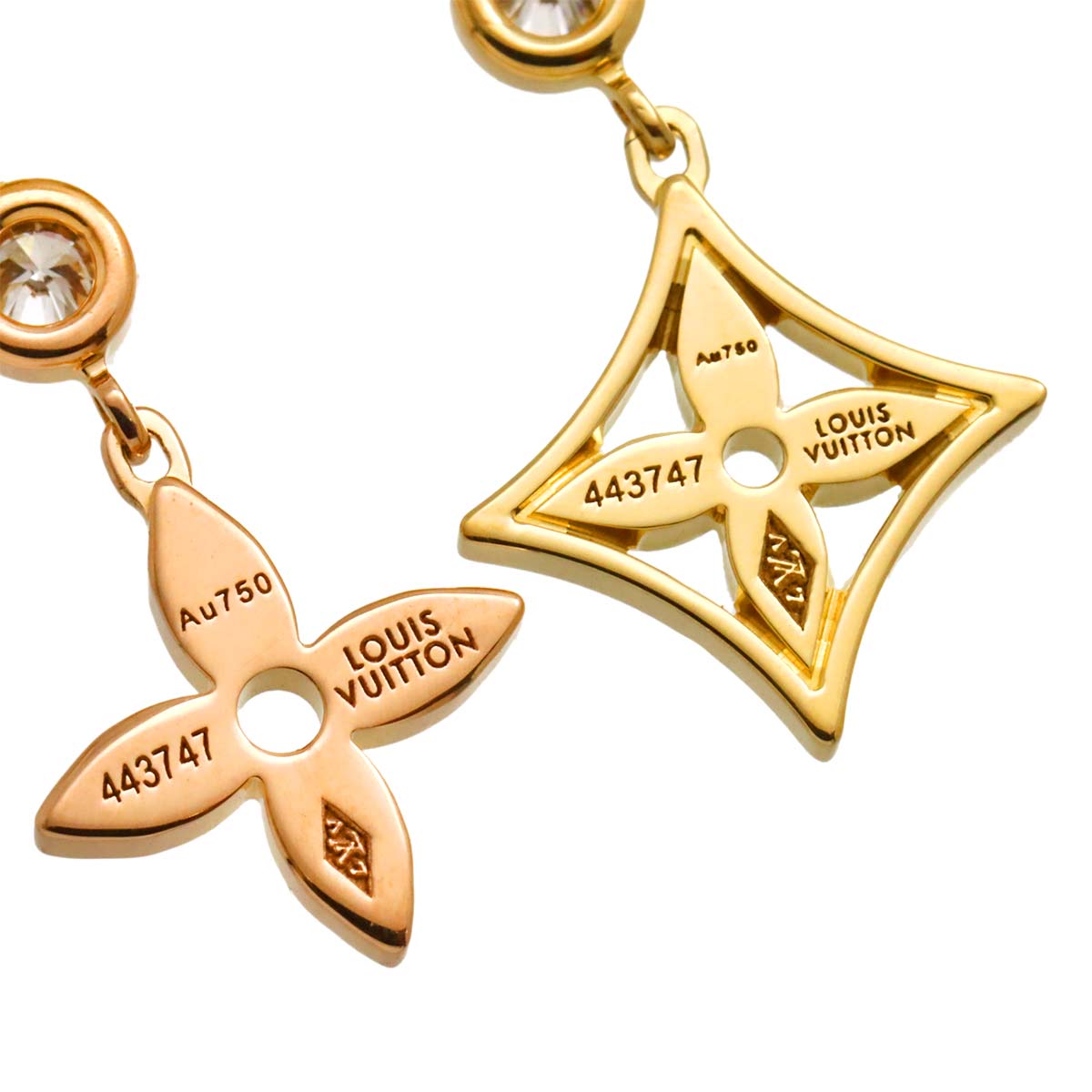 Monogram Idylle Diamond Earrings Pierced 18K YG PG 750