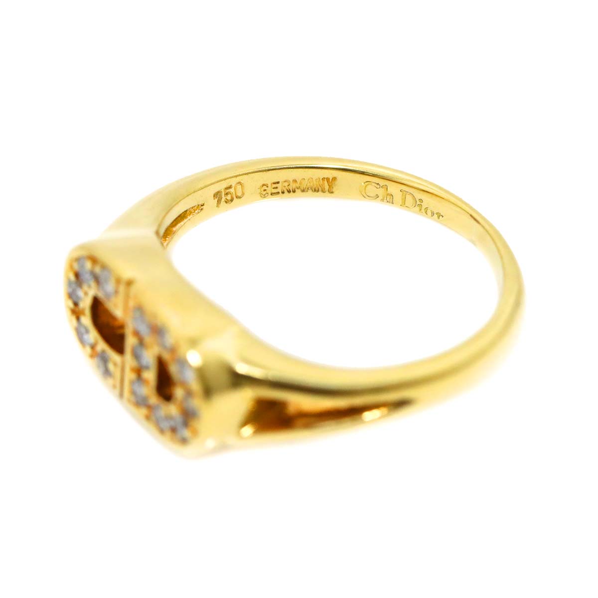 Diamond Ring 18K YG 750 size4.5(US)