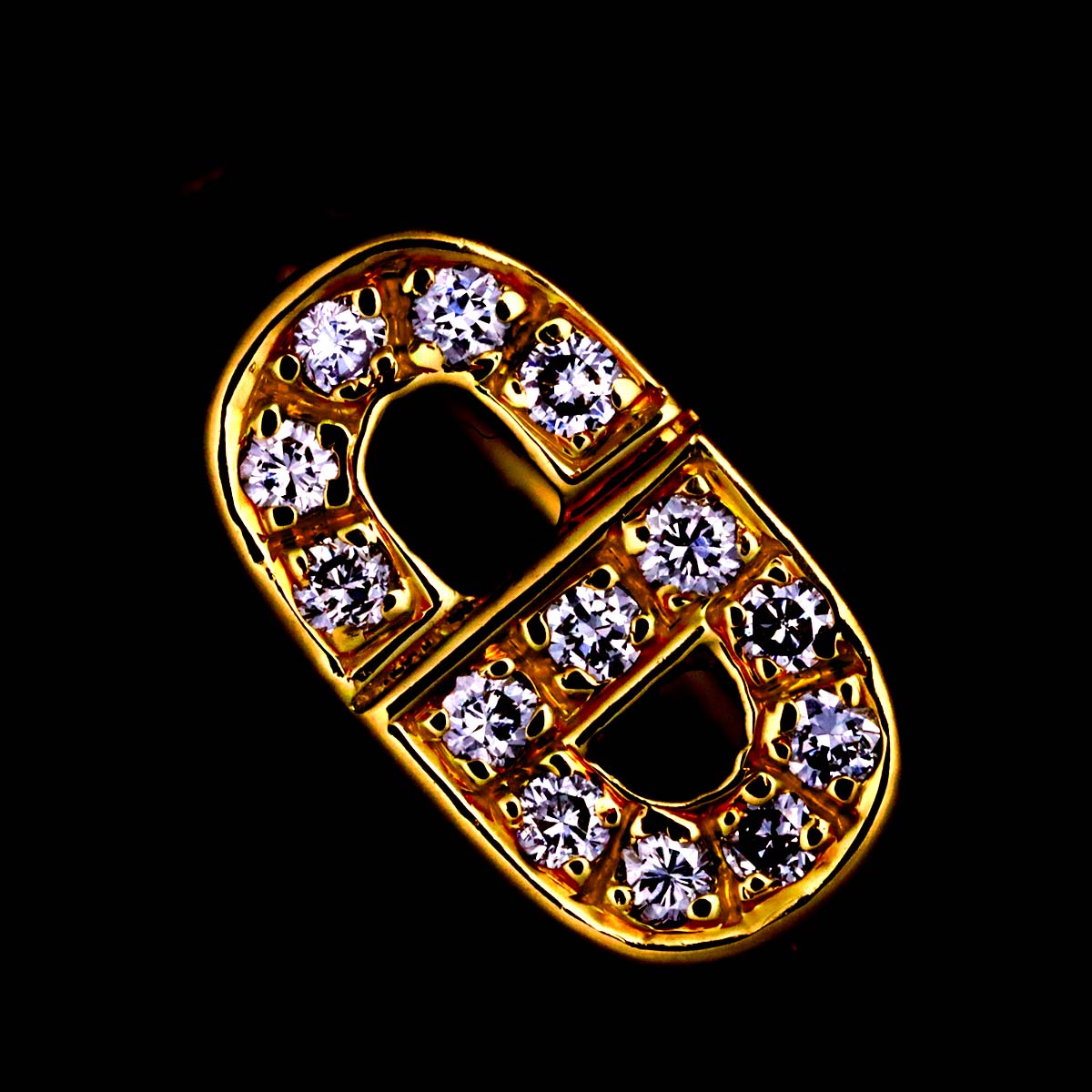 Diamond Ring 18K YG 750 size4.5(US)