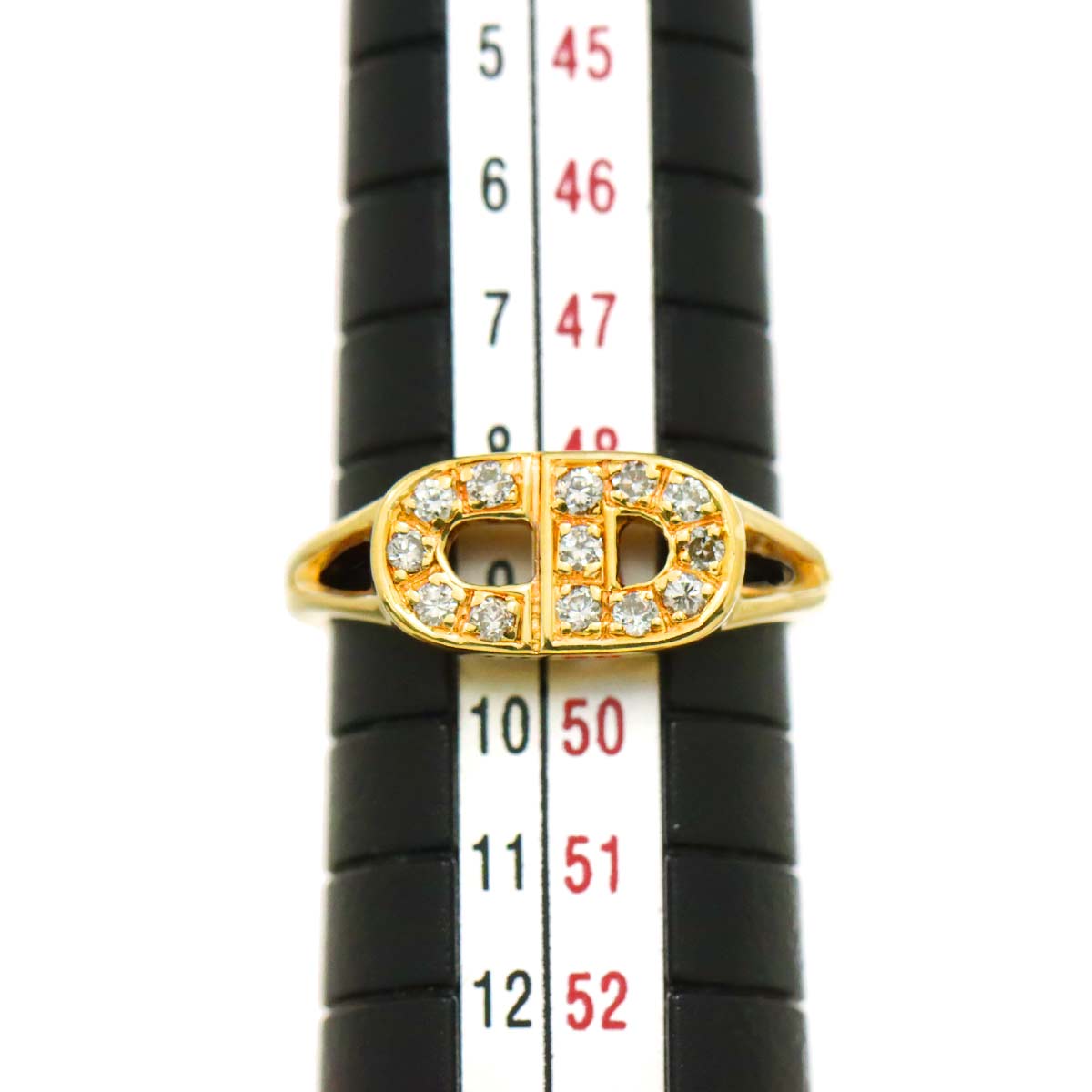 Diamond Ring 18K YG 750 size4.5(US)