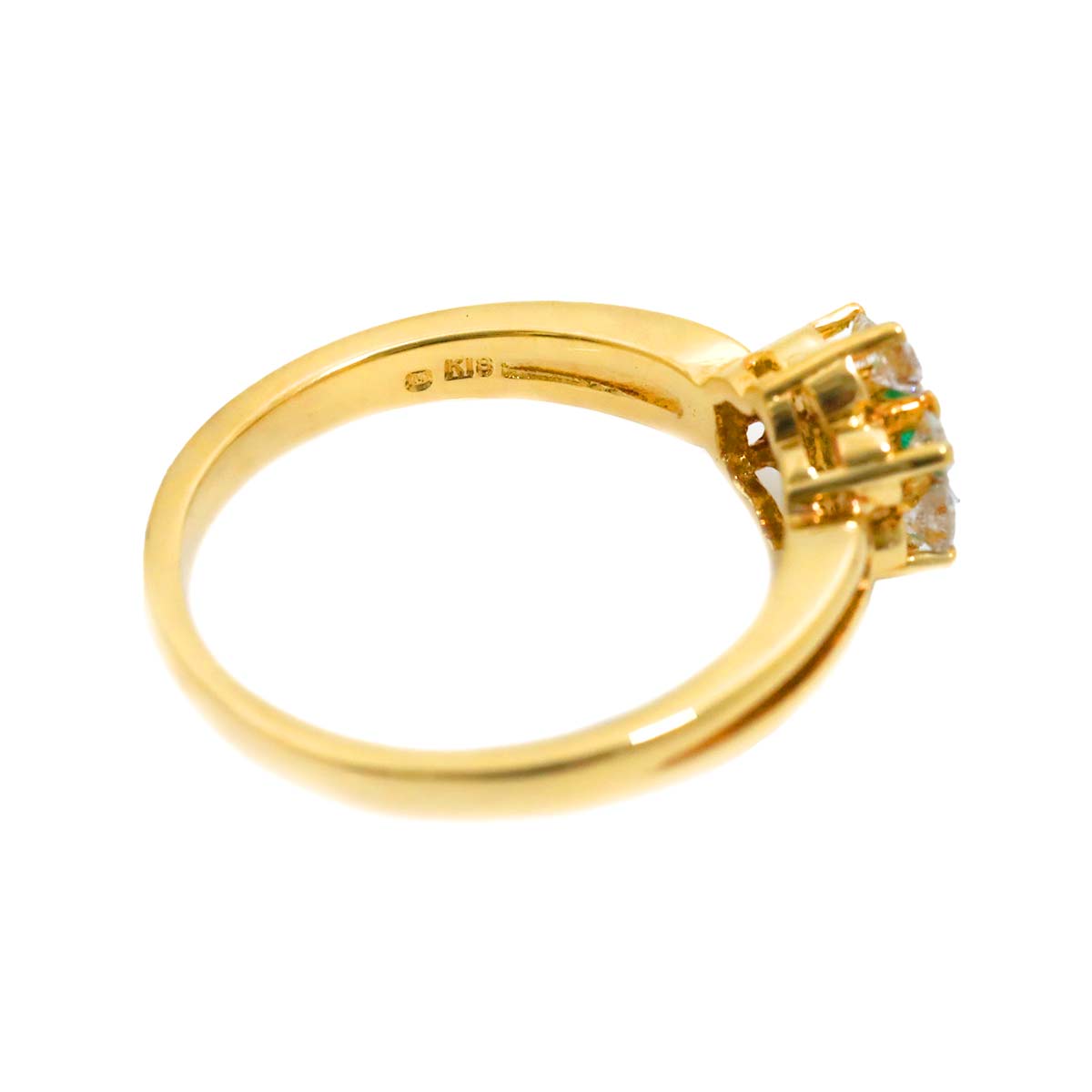 Emerald 0.12ct Diamond 0.24ct Ring 18K YG 750 Size6.75(US) Ring 18K YG 750 Size6.75(US)
