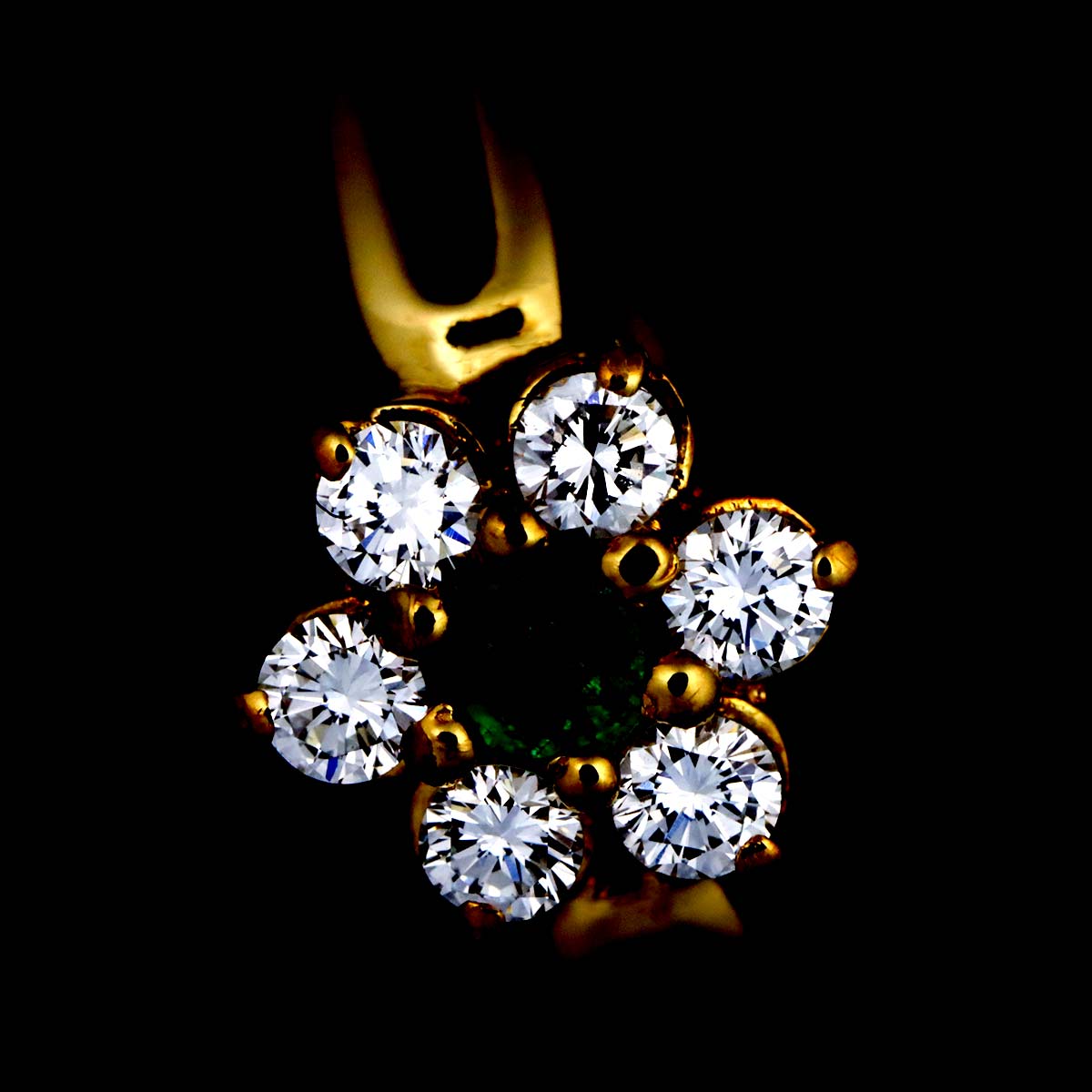 Emerald 0.12ct Diamond 0.24ct Ring 18K YG 750 Size6.75(US) Ring 18K YG 750 Size6.75(US)