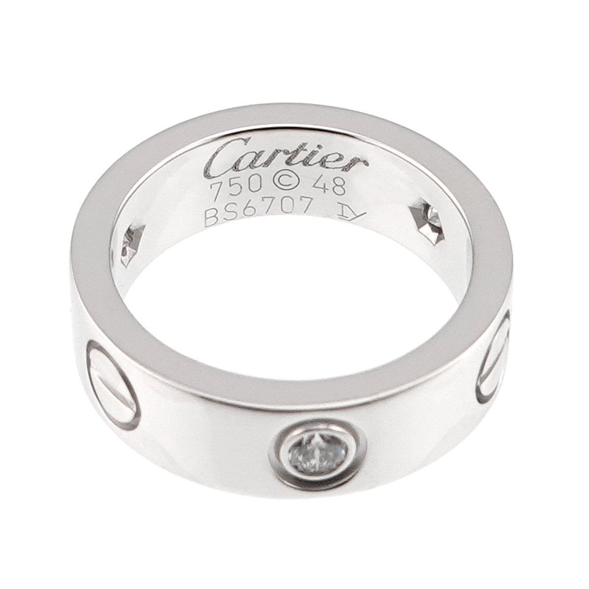 Love Ring Diamond 3P 18K White Gold 750 size48 4-4.5(US)