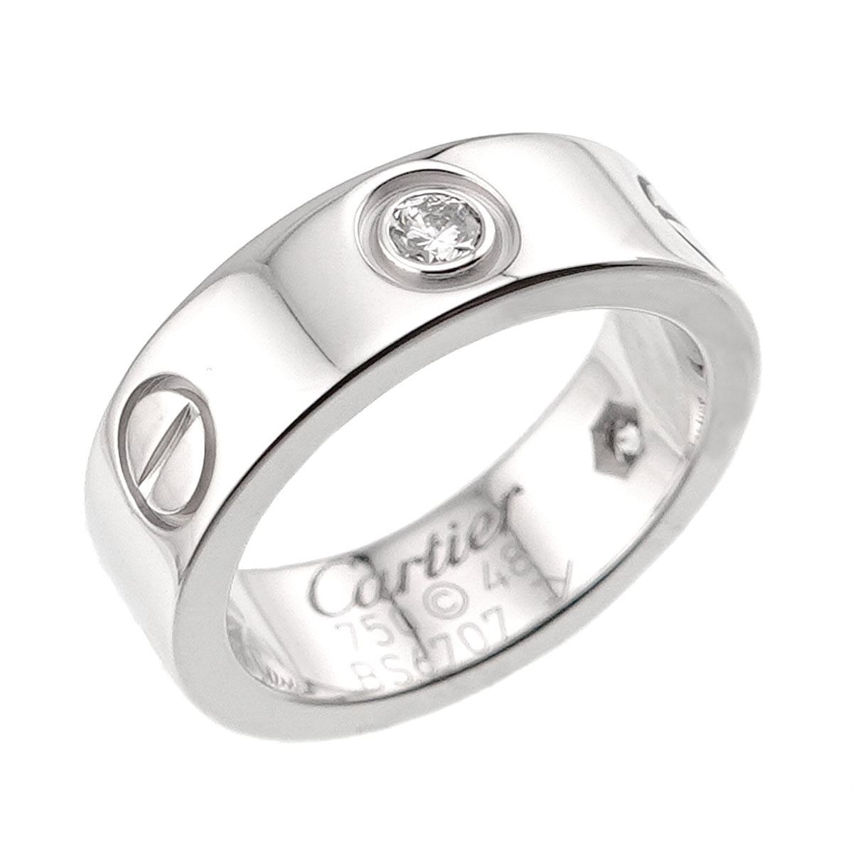 Love Ring Diamond 3P 18K White Gold 750 size48 4-4.5(US)