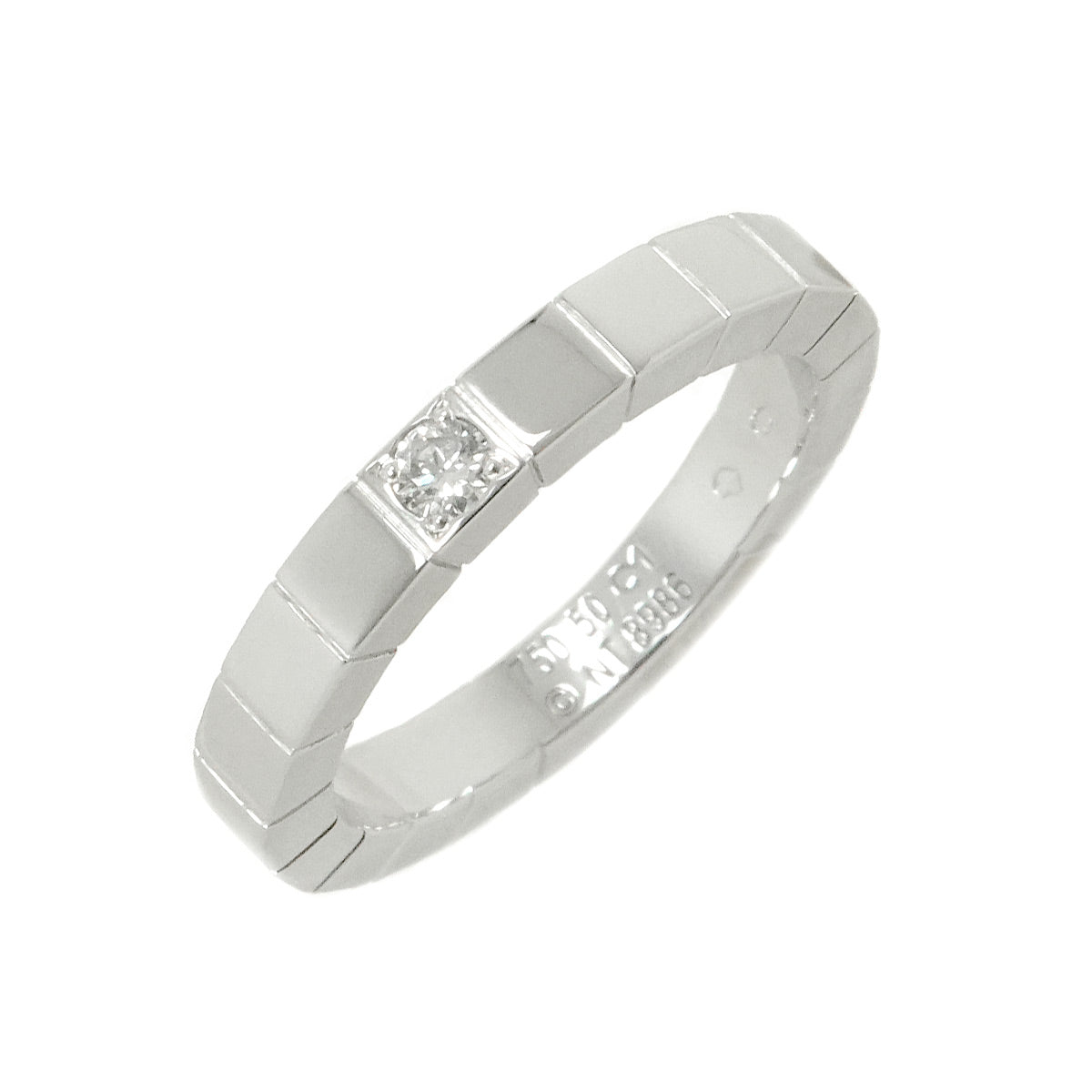 Lanieres Diamond Ring 18K WG 750 size50 5.25(US)