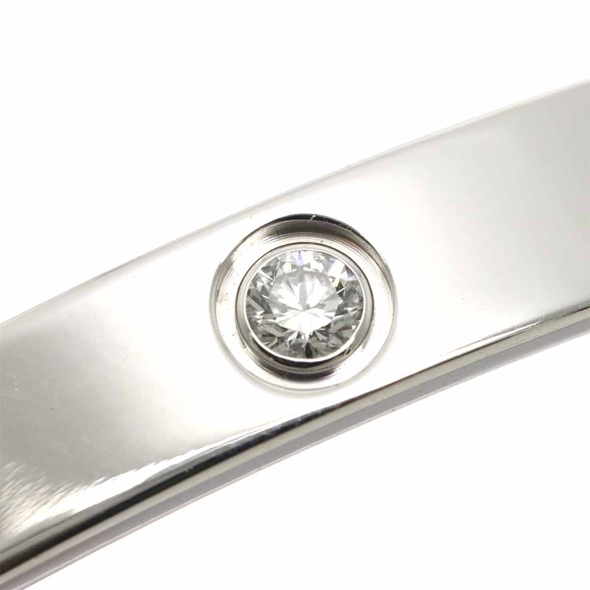 Love Bracelet Open Diamond 1P Bangle 18K WG 750 Size17