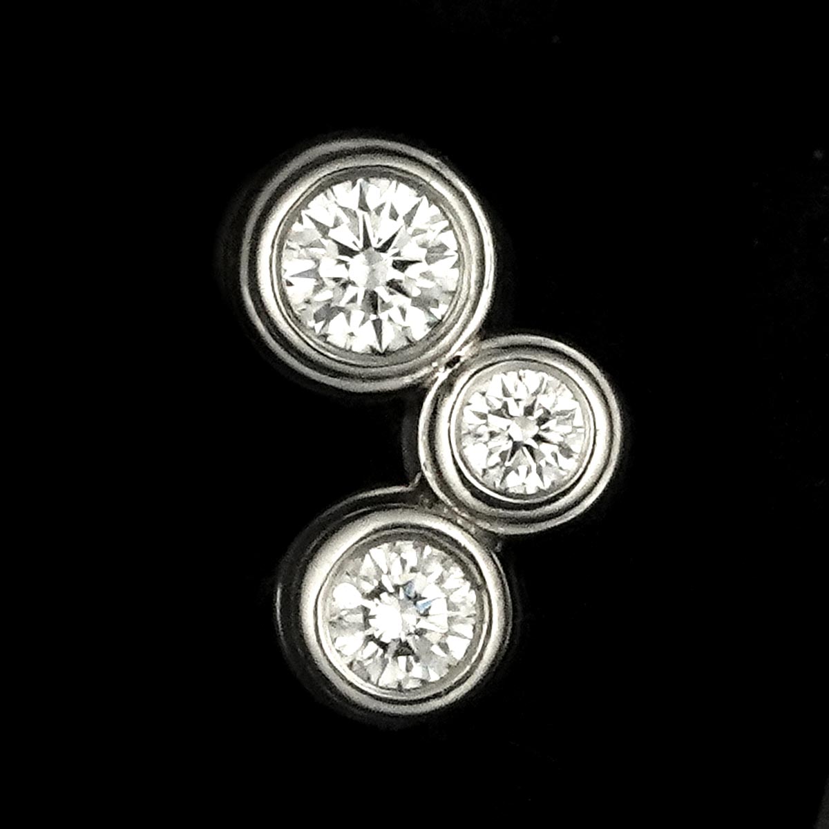 Bubble Diamond Earrings Pierced Pt