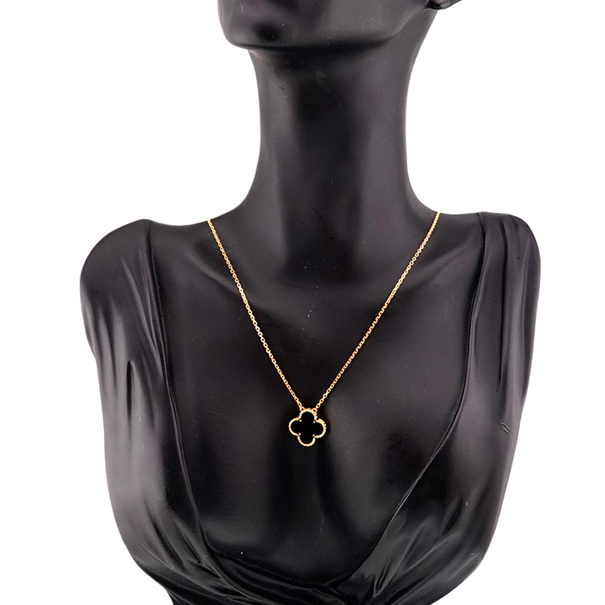 Vintage Alhambra Onyx Necklace 18K YG 750