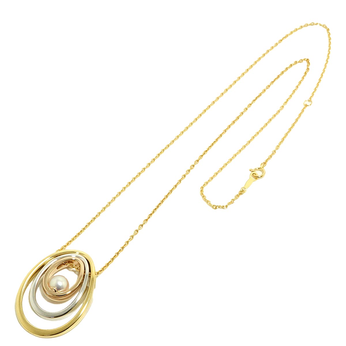 Akoya Pearl 6.6mm Necklace 18K YG PG WG 750