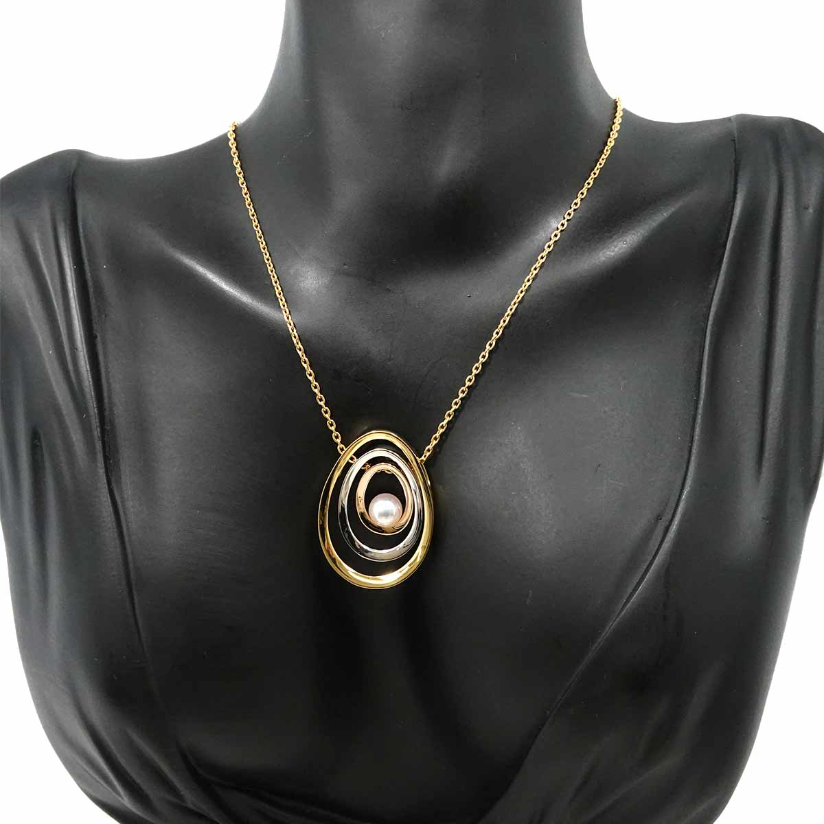 Akoya Pearl 6.6mm Necklace 18K YG PG WG 750