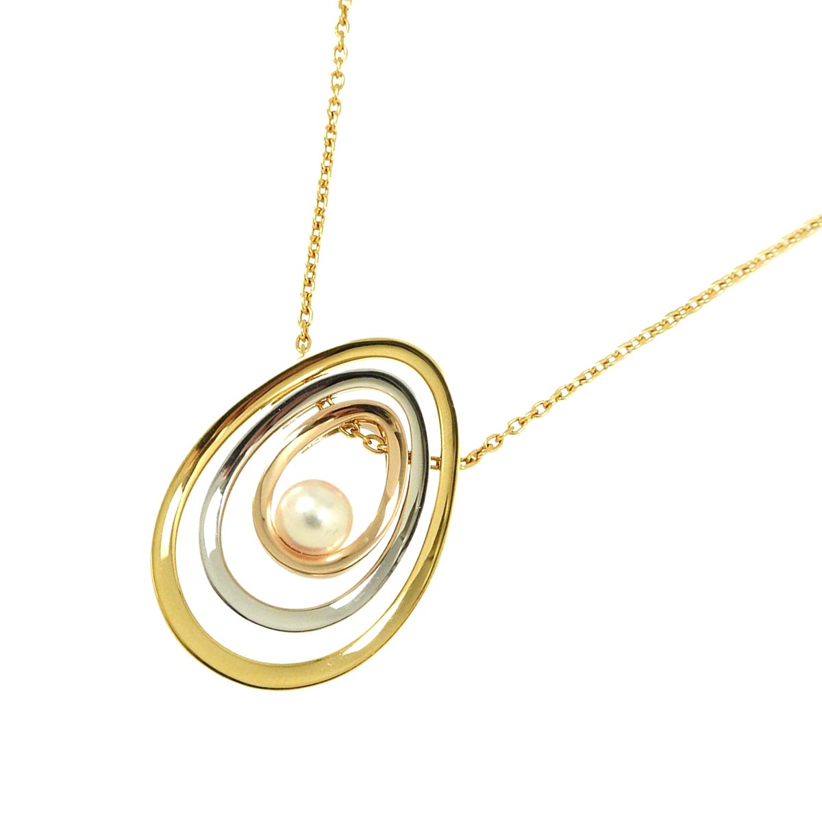 Akoya Pearl 6.6mm Necklace 18K YG PG WG 750