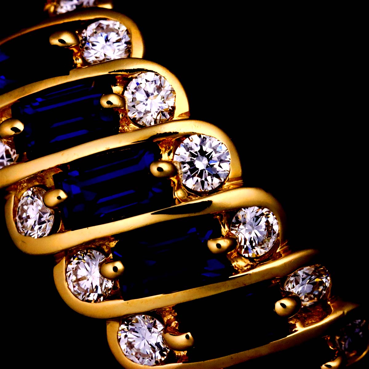 Sapphire 1.11ct Diamond 0.50ct Ring 18K YG 750 Size5.5-5.75(US)