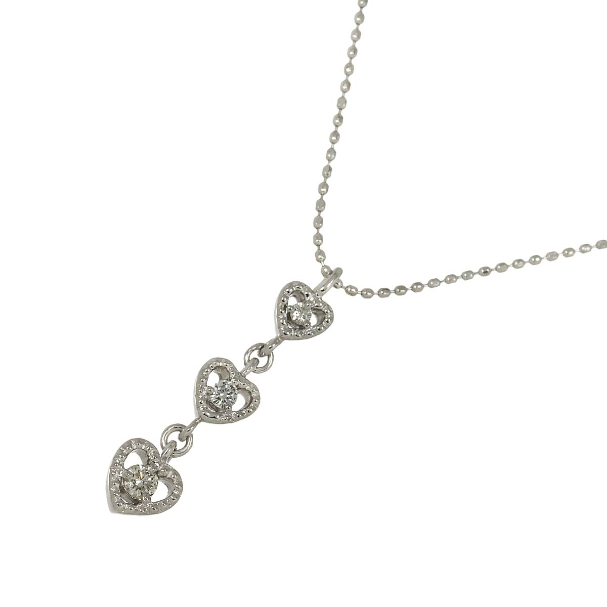 4C Diamond Necklace 18K White Gold 750