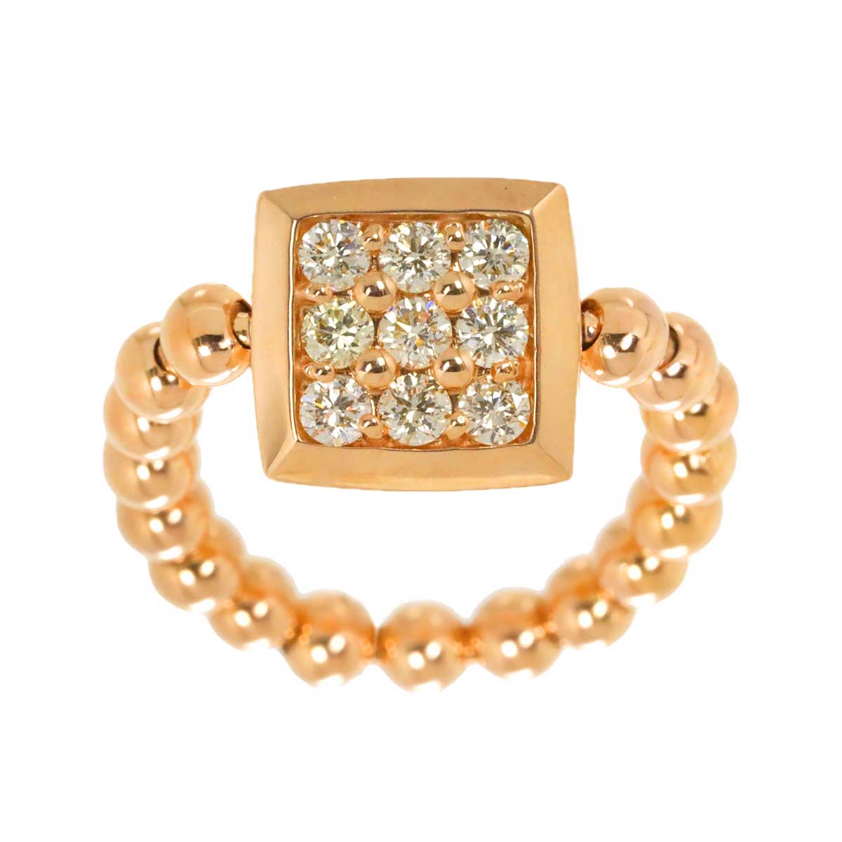 Diamond 0.30ct Ring 18K PG Pink Gold 750 Free size