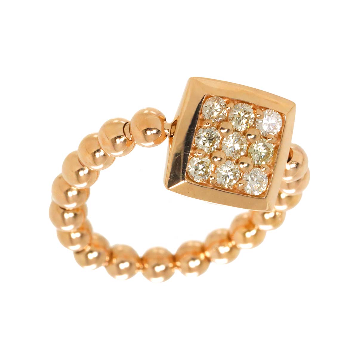 Diamond 0.30ct Ring 18K PG Pink Gold 750 Free size