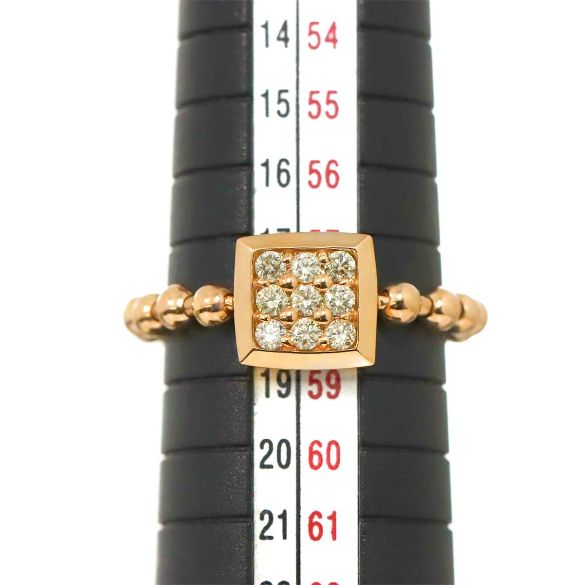 Diamond 0.30ct Ring 18K PG Pink Gold 750 Free size