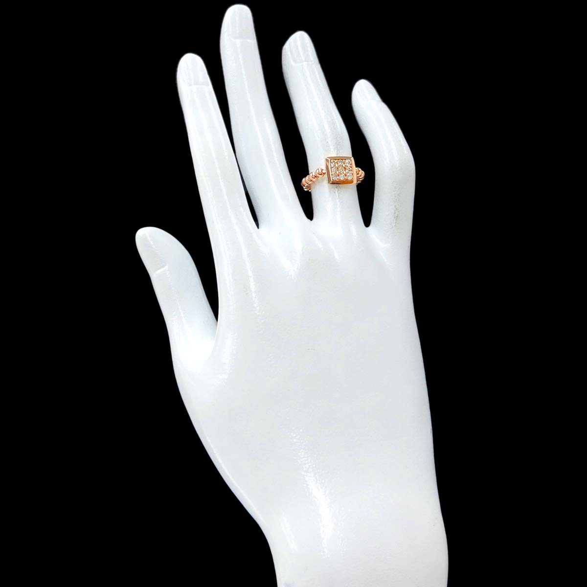 Diamond 0.30ct Ring 18K PG Pink Gold 750 Free size