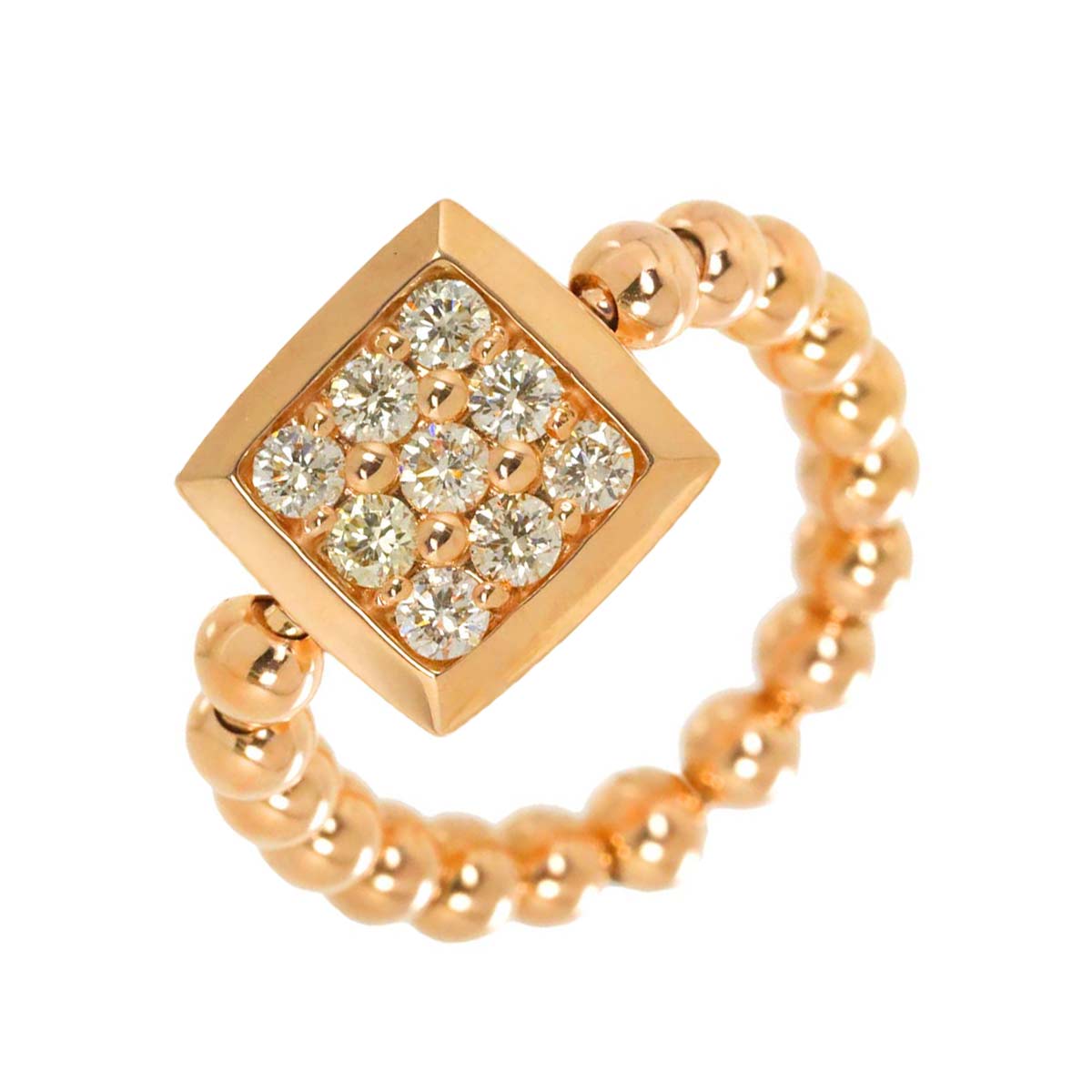 Diamond 0.30ct Ring 18K PG Pink Gold 750 Free size