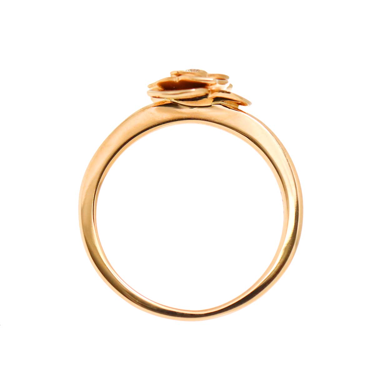 Diamond 0.09ct Ring 18K PG Pink Gold 750 Size5.5-5.75(US)
