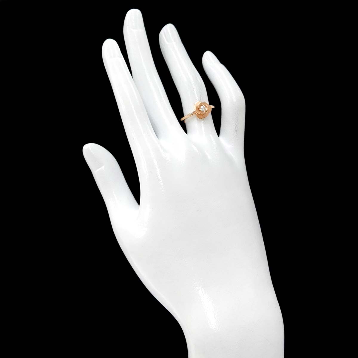 Diamond 0.09ct Ring 18K PG Pink Gold 750 Size5.5-5.75(US)
