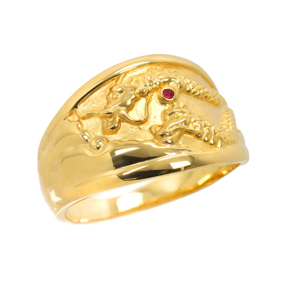 Ruby 0.01ct Ring 18K Yellow Gold 750 8.25-8.75(US)