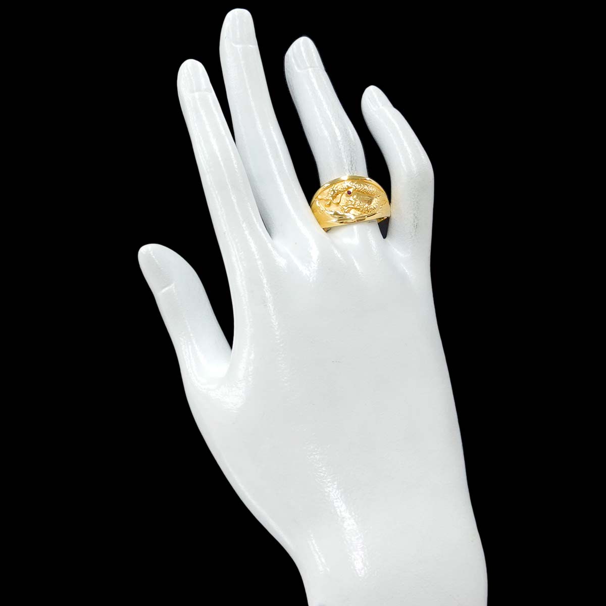 Ruby 0.01ct Ring 18K Yellow Gold 750 8.25-8.75(US)