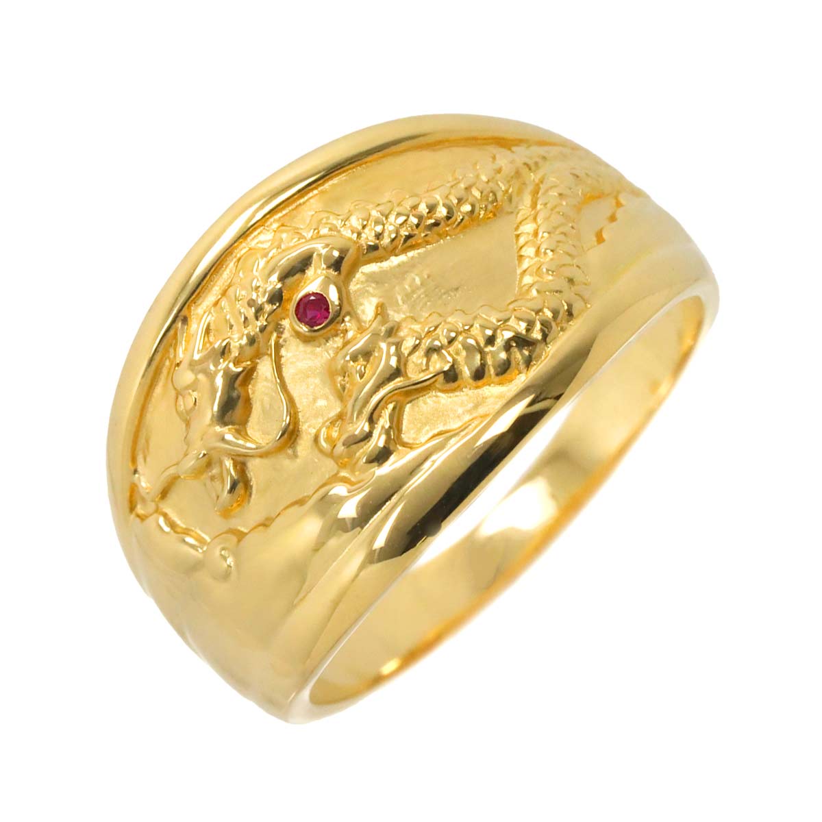 Ruby 0.01ct Ring 18K Yellow Gold 750 8.25-8.75(US)