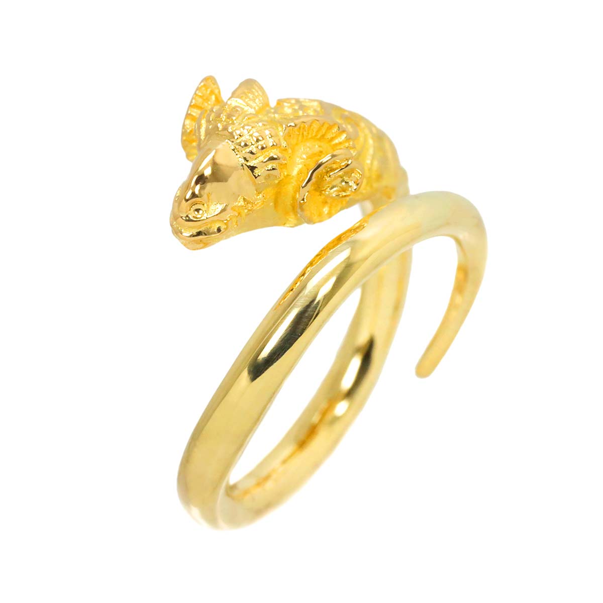 Ring 18K K18 YG Yellow Gold 750 size4(US)