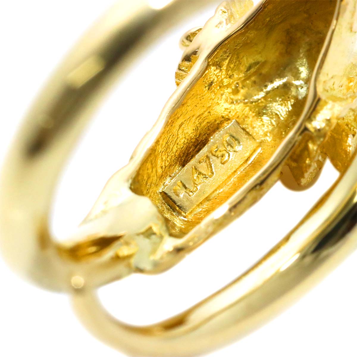 Ring 18K K18 YG Yellow Gold 750 size4(US)