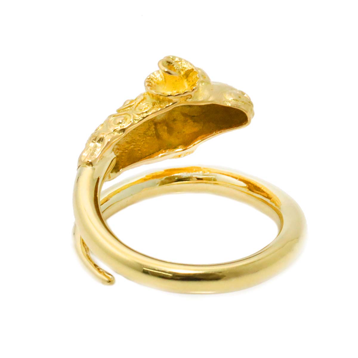 Ring 18K K18 YG Yellow Gold 750 size4(US)
