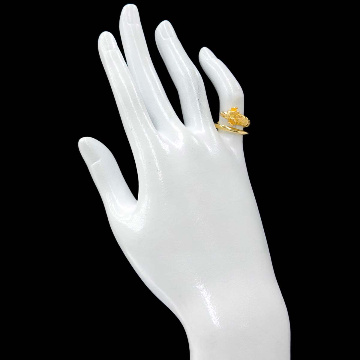 Ring 18K K18 YG Yellow Gold 750 size4(US)