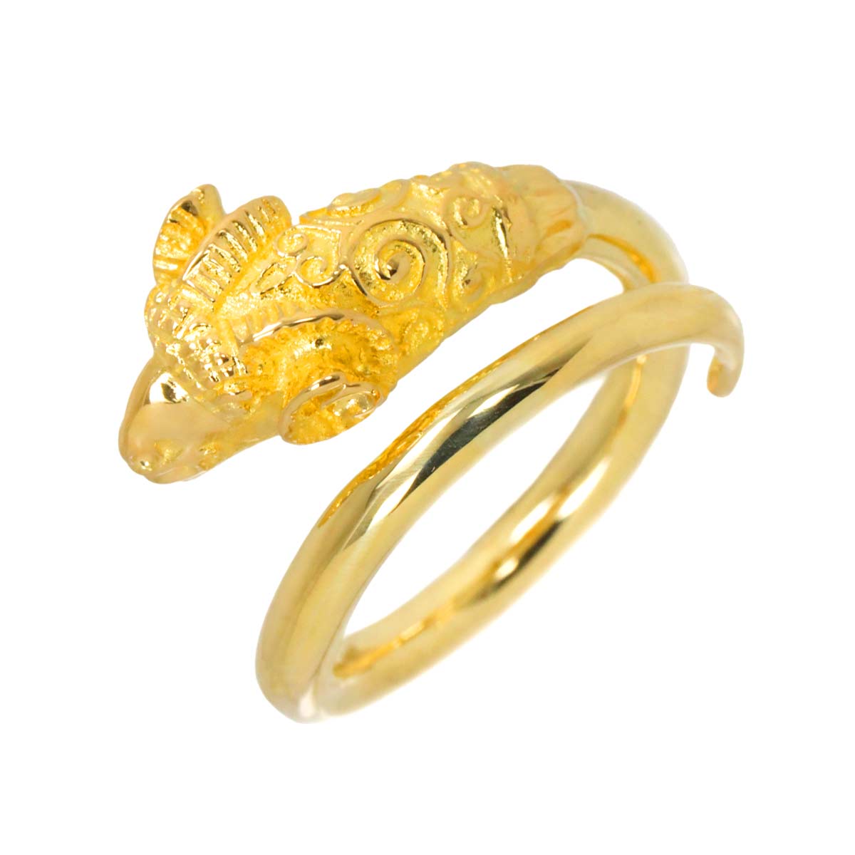 Ring 18K K18 YG Yellow Gold 750 size4(US)