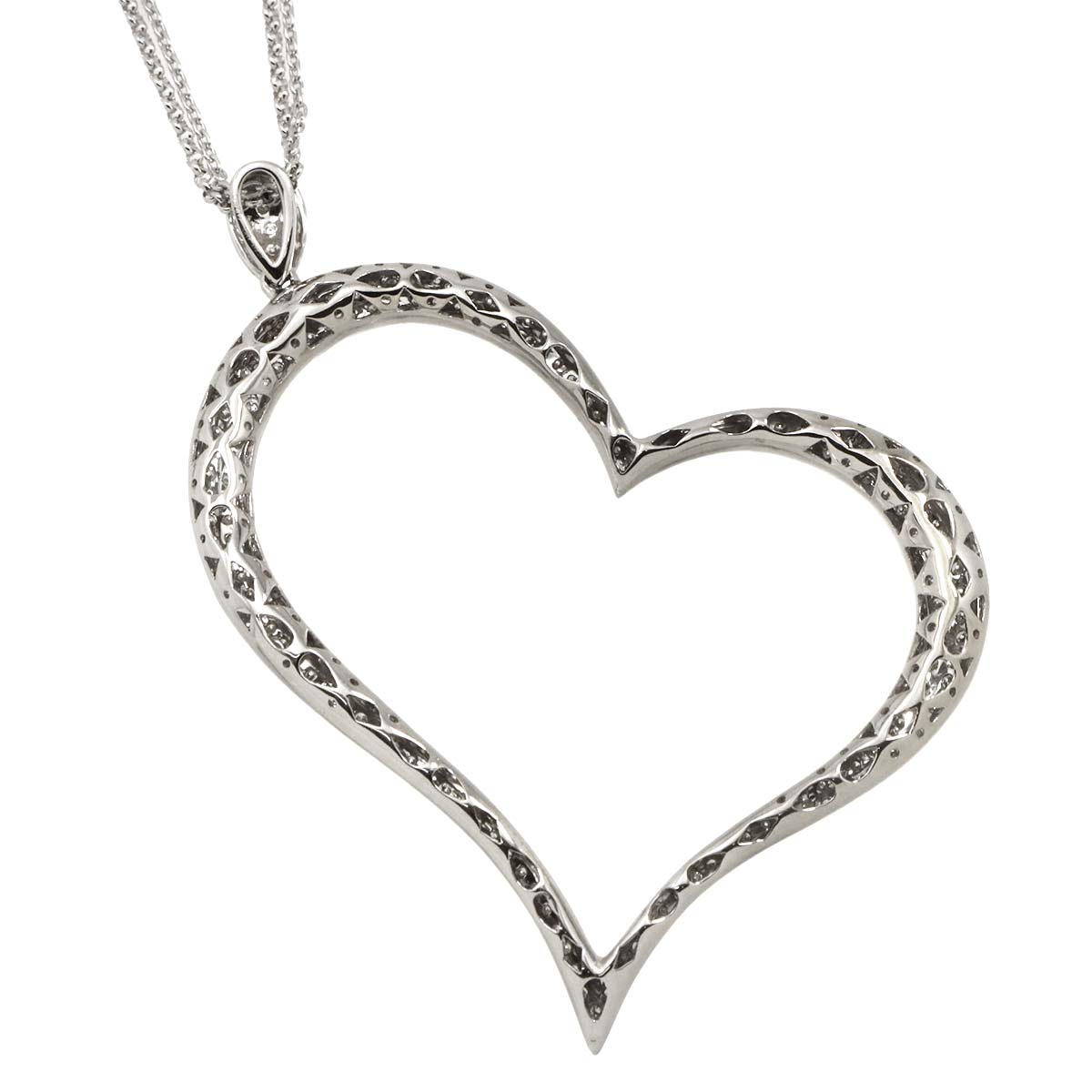 Diamond 2.50ct Necklace 18K WG White Gold 750
